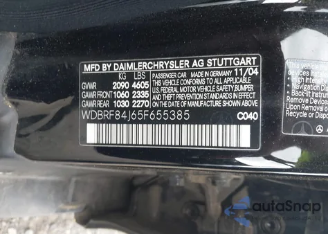 2005 Mercedes-Benz C 320 Luxury 4Matic z USA, uszkodzony, nr VIN WDBRF84J65F655385